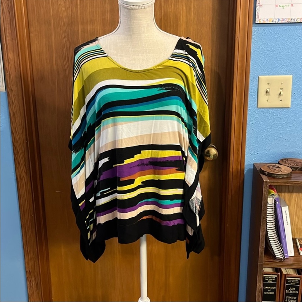 EUC M Worthington colorful striped blouse